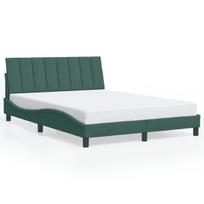 vidaXL Lovos rėmas be čiužinio Hanko tamsiai žalias 140x190 cm aksomas, 140 x 190 cm