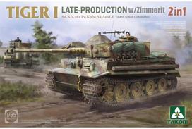 Takom Tiger I Sd.Kfz.181 vėlyvas su zimmeritu, 1/35 plastikinis modelis