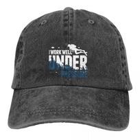 Washed Men's Baseball Cap Diver I Work Well Under Pressure Trucker Snapback Cowboy Caps Dad Hat Dive Scuba Diving Golf Hats Adjustable tamsiai pilka spalva