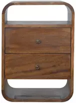 Artisan Furniture Riešutmedžio atspalvio naktinis staliukas su 2 stalčiais, 40 cm