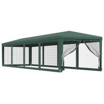 Proginė palapinė su 10 tinklinių sienų, HDPE, 3x12m, žalia