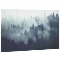 Akustinės plokštės, 8 vnt. meno garso izoliacijos sieninės plytelės, 160x60x1 cm, Forest, poliesterio pluoštas