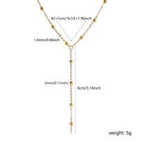 304 nerūdijančio plieno kryžiaus pakabuko karoliai 18K tikru auksu dengtas grandinėlės tipo grandinėlė Rožančius Kryžiažiedis Y formos lašas karoliai beige