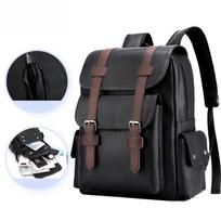 Vyriška kuprinė PU odos kuprinė Didelės talpos nešiojamojo kompiuterio kuprinės Vyriška juoda mokyklinė kuprinė paaugliams berniukams 34cm*12cm*38cm juoda