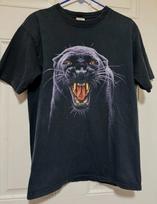 Vtg Black Panther Human-I-Tees 90s Animal Wildlife Nature T Shirt Medium Anvil Unisex T-Shirt XXXL