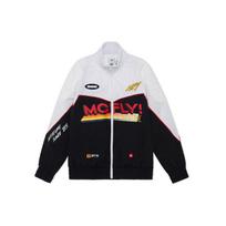 Li-Ning Back To The Future Collaboration 3D Letter Print Color Block Loose Sports Jacket Men Jacket Black AJDR465-2 M white