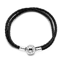 Pandora 590745Cbk-D Moment Dvigubo pintinio austo odinio apyrankė