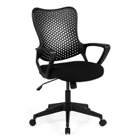 Costway Ergonomiška biuro kėdė su porankiais juoda