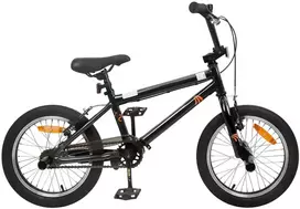 BMX Dviratis 16 Colių 5-8 metų amžiaus Juoda