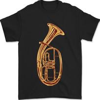 26 Tenor Horn Brass Musical Instrument Mens T-Shirt 100% Cotton Unisex T-Shirt XXXL