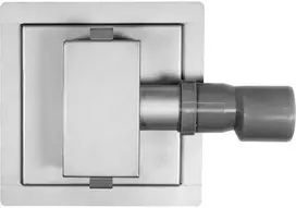 Fala Linijinis Quad drenažas 150x150 mm, nerūdijantis plienas, dušui, šlifuoto plieno grotelės, šlapio ir sauso drenažas