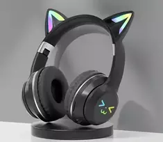 Ausinės Goodbuy Strange Eyes belaidės headsets skirta kids | bluetooth 5.1 juodas (Damaged Package) (Pažeista pakuotė)