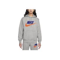 Nike raidės logotipas spausdintas laisvas ilgomis rankovėmis džemperis su gobtuvu vyriški viršutiniai drabužiai pilkas FN3105-063 L