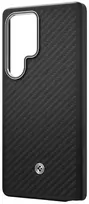 Dėklas Samsung by Spigen Enzo Aramid phone case for Samsung Galaxy S25 Ultra (S938) juodas sidabrinis