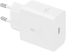 EP-T4511XWE Samsung USB-C 45W kelioninis įkroviklis + USB-C duomenų kabelis Baltas (pažeista pakuotė)