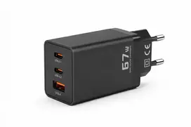 Įkroviklis jungiama į tinklą Voltage GaN Charger 67W PD 3.0 QC 3.0 USB-A 2x USB-C juoda