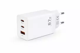 Įkroviklis jungiama į tinklą Voltage GaN Charger 67W PD 3.0 QC 3.0 USB-A 2x USB-C balta