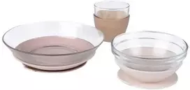 BEABA STIKLINIS 3 VNT. PIETŲ RINKINYS, COTTON CANDY