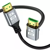 EXTRALINK HDMI kabelis 2.1 8K HDR 2M KAMPINIS GÓRNY SKRĘT