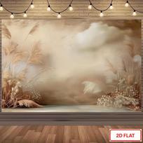 2D Neutral Beige Pampas Grass Backdrop, Soft Watercolor Desert Scene for Weddings & Baby Showers 47.2x31.5inch/120*80cm