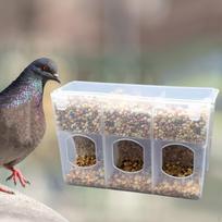 Automatic Bird Feeder Food Container Parrot Feeding Cage Accessories for Small and Medium single hole white