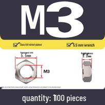 High-Strength Nickel-Plated Hex Nut Collection: Grade 8.8 Cap & Bolt Nuts M3-M12