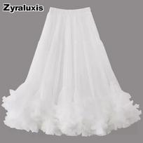 Large Flare Design Fashion Sweet Wood Ear Lace A-Line Frilly Net Mesh Half Skirt Women One Size balta