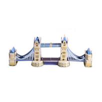 DIY Jigsaw 3D Puzzle Bridge SUV Battleship Building Models Kids Intellectual Toy London Iron Bridge gray
