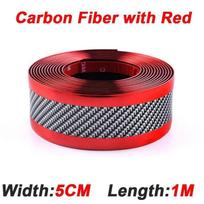 1 Meter Car Pedal Carbon Fiber Anti-collision Adhesive Car Door Sill Decorative Strip Interior Accessories Black gray