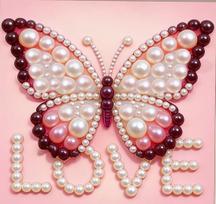 Butterfly and Love Full 5D DIY Pearl Gem Art Diamond Painting Kits for Adults/Beginners Gift Idea Home Decor 11.81x11.81in 30x30cm