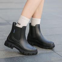 [59% repurchase rate] New rain shoes women's adult women's foreign style fashion non-slip Martin rain boots short outside 36