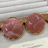 Long River Sunset Cold Wind Dopamine Blue Quicksand Round Stud Earrings Female Wavy Pattern Cut Surface Volcanic Rock Earrings
