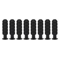 8 vnt. juodo plastiko stalo futbolo rankenos rankena, neslystanti dantukų dizaino, tinkama 12,7 mm skersmens geležiniam vamzdžiui, 8 vnt. pakuotė, 3,7 X 11,4 colio dydžio