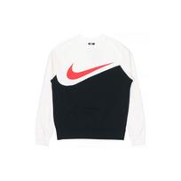 Nike Sportswear Swoosh Laisvas apvalios apykaklės megztinis vyriški viršutiniai drabužiai Juodas Baltas CZ4922-010 XL