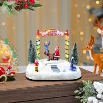Resin Luminous Rotating Music Box: Christmas Snow Scene Ornament Gift