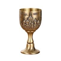 Antique 25ml Metal Shot Glass With Intricate Castles Detailing Goblet Engrave Wine Cup Perfect For Holiday Parties