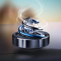 Car Air Freshener Creative Solar Rotation Perfume Diffuser Small Lasting Fragrance Air Purifier Car Interior Accessories with Ball juoda