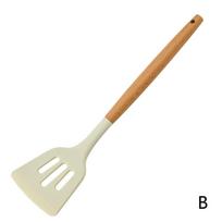 Karščiui atspari medinė rankena mentelė sriubos šaukštas kiaurasamtis virtuvės įrankiai įrankis Spoon