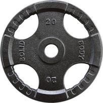 Body-Solid olimpinis plieninis svorio diskas su rankenomis, 20 kg, pilkas
