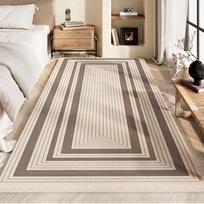 Prabangaus stiliaus minimalistinis linijinis naktinio staliuko kilimėlis miegamajam, naktinio staliuko pagalvėlė svetainei, kilimas namų dekoravimui 40x120cm 16x47inch beige