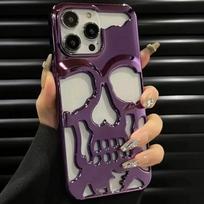 Luxury skeleton Skull Case for For Iphone 11 12 13 14 15 Pro Max Phone Cases Shockproof Back cover Camera full Protect Hollow Funda For iPhone 12 Pro