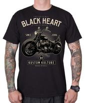 Marškinėliai BLACK HEART Motorcycle - Juoda
