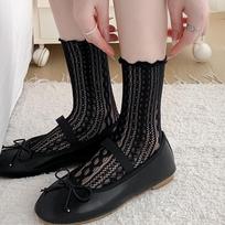 Miu-Style Ballet-Style Socks: Mid-Calf, Thin Summer White Slouch, Lace Thigh-High - Perfect Pairing with Leather Shoes One-size juoda