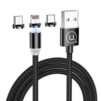 USAMS U-Sure 3-in-1 Magnetic Cable 1m black (lightning/microUSB/USB-C) SJ438USB01 (US-SJ438)