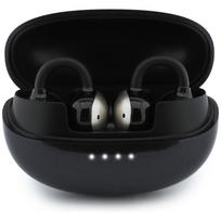 Wireless OWS earphones, Guess metallic finish, electroplated parts, classic logo, black