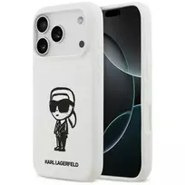 Karl Lagerfeld Silicone Karl Sketch  AND  Logo phone case with MagSafe support for iPhone 17 Pro white
