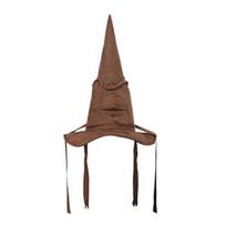 Women's Ruched Witch Hat Halloween Adult Wizard Costume for Masquerade Carnival Cosplay Party Accessory One Size B