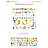 Dinozaurų abėcėlė Animacinių filmų sienų lipdukas Namų svetainės dekoras Vinilinis sienų lipdukas 1PCS white