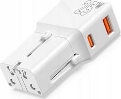 Kelioninis įkroviklis 25w Usb-c/usb-a, universalus adapteris