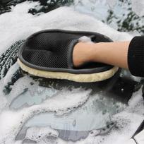 Wool Car Wash Gloves High Density Foaming Car Wash Gloves Cleaning Pads Polishing Wax Gloves Cleaning Tools juoda